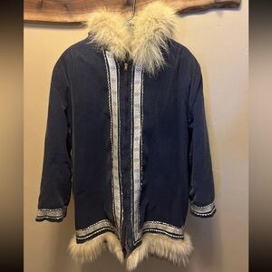Vintage Alaskan Style Fur Trim Parka